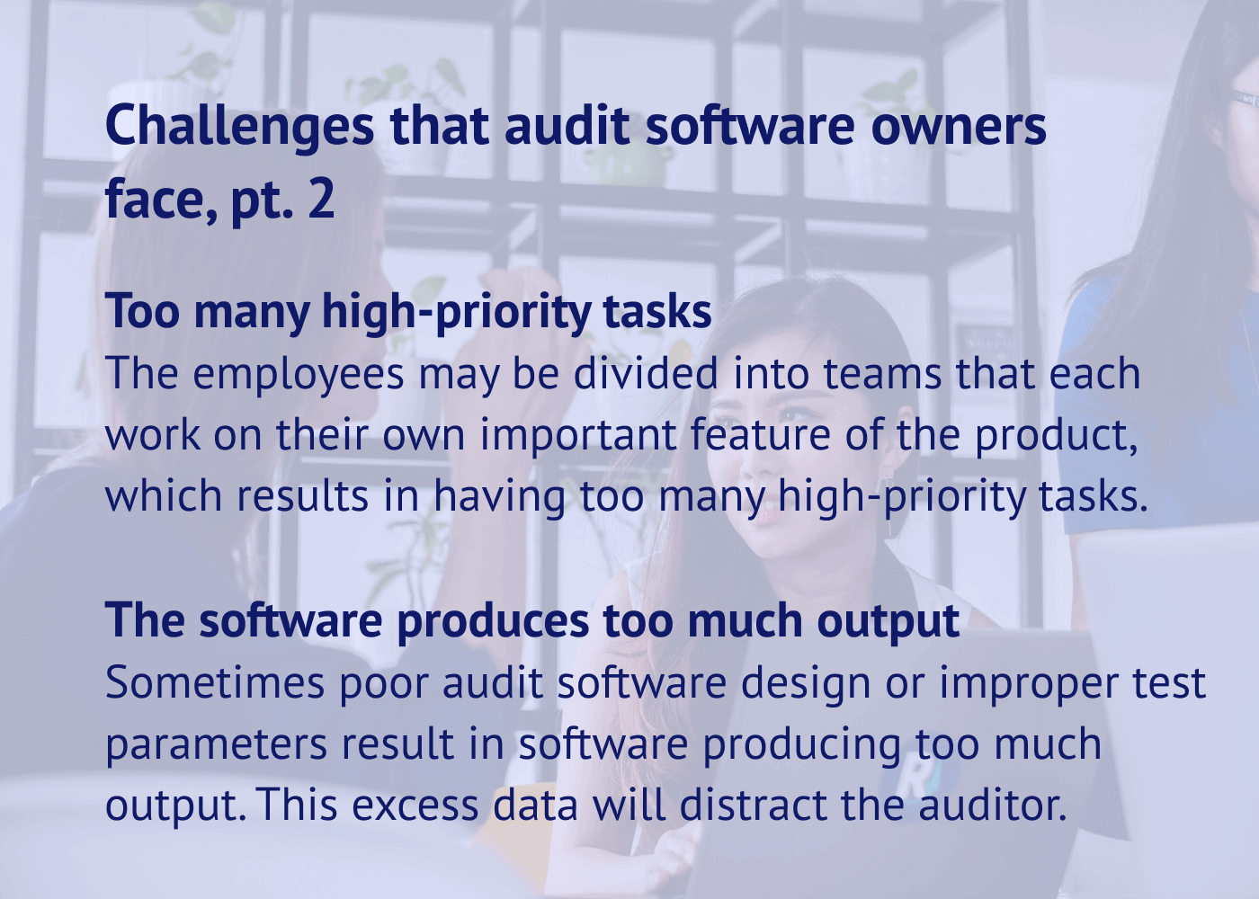 Challenges of audit software owners, part 2.