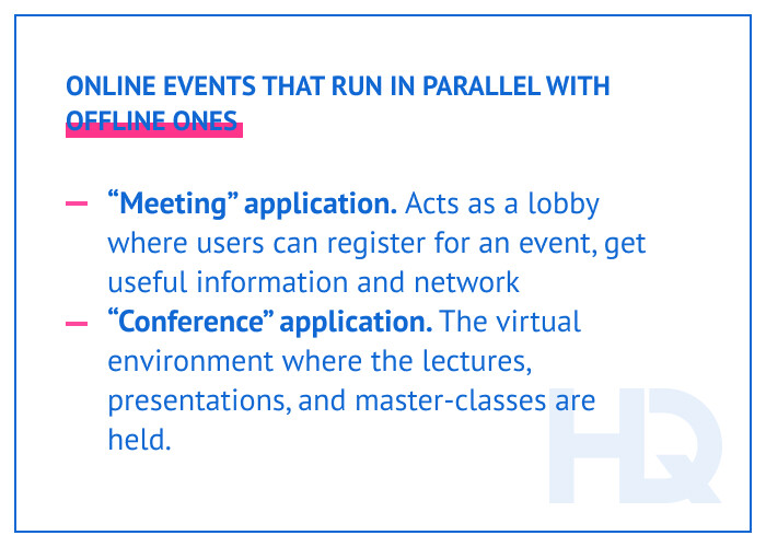 Online events run in parallel with the offline ones