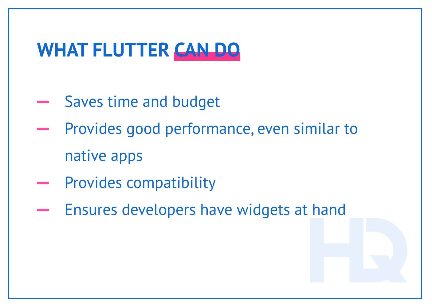 What Flutter can do, its benefits.