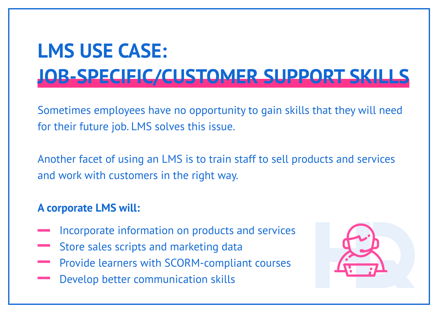 LMS use case: job-specific skills training