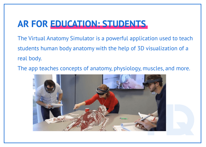 AR for students education