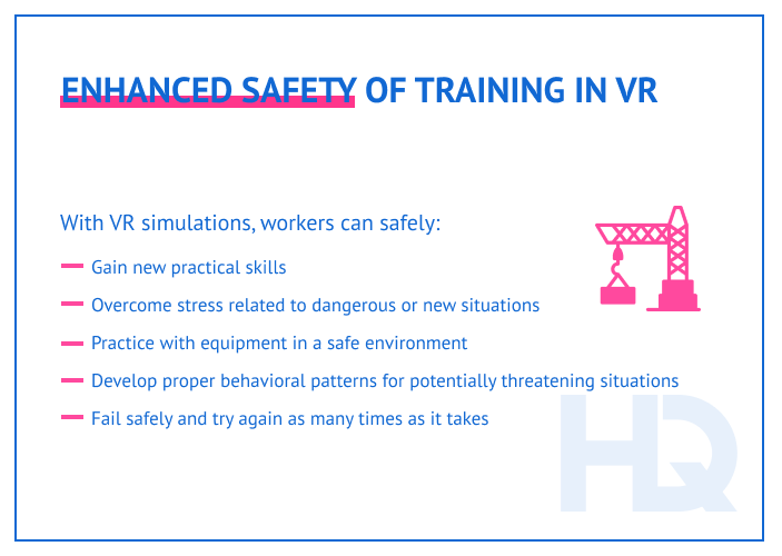 Enhanced safety of training: signs that VR training is right for you