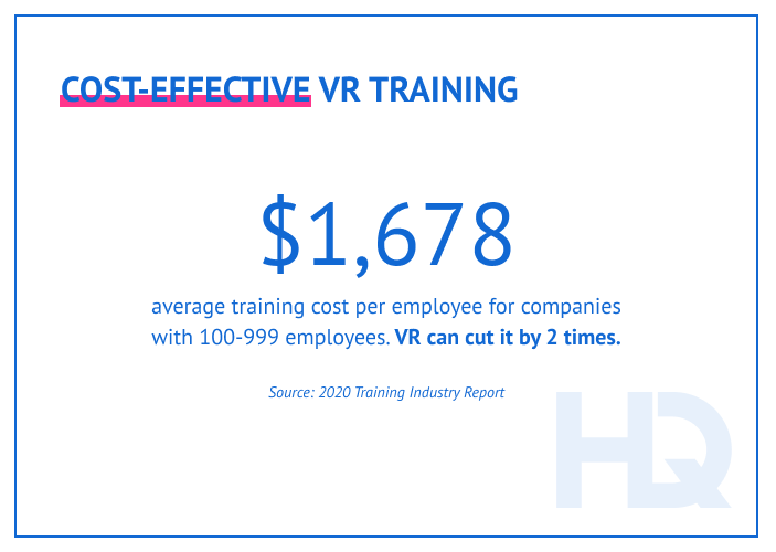 Cost-effective: training with VR is less expensive