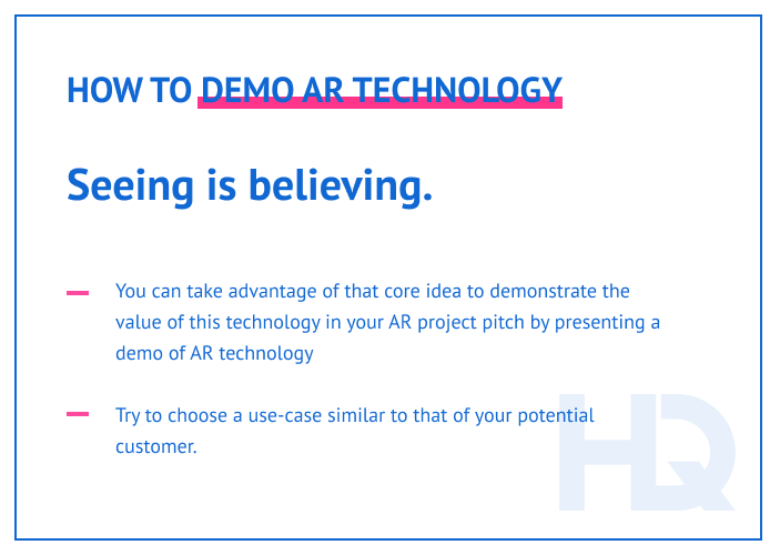 How to demonstrate AR?