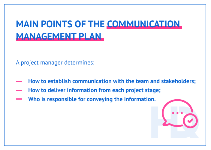 Points of a communication plan