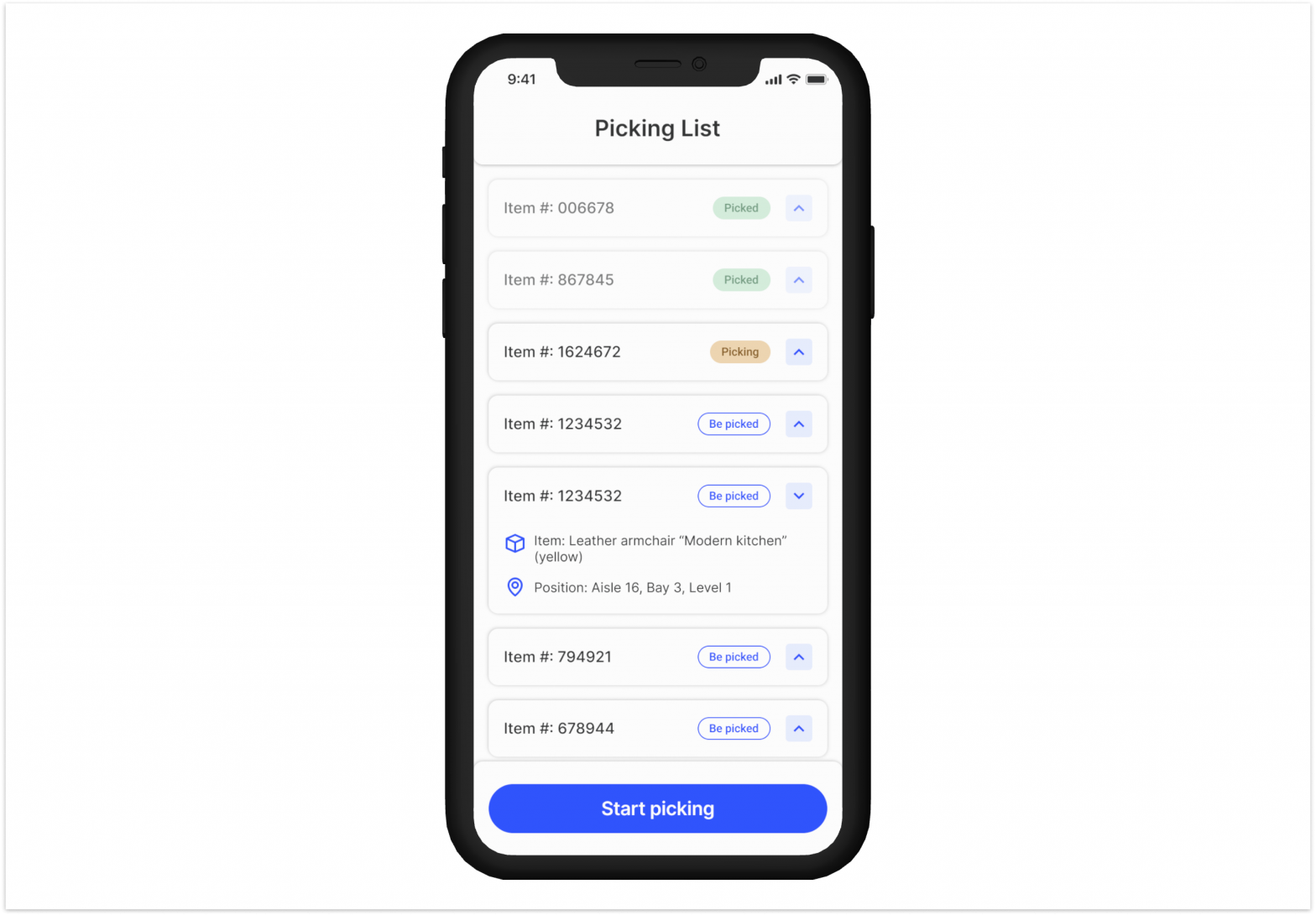 Cross-Platform Mobile App: Order Picking