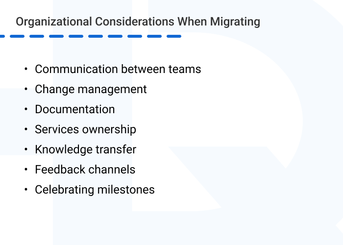 Monolith to microservices migration organizational considerations - Migrating From Monolith to Microservices Architecture: A Comprehensive Guide