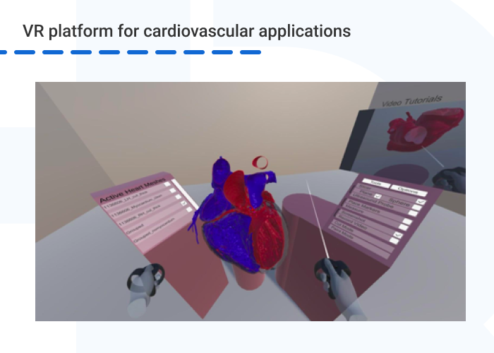 VR platform for cardiovascular applications - Virtual Reality (VR) Simulation in Surgery Training