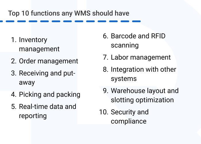 Pic 3. Top 10 Functions Any WMS Should Have - Functional Requirements for a Warehouse Management System