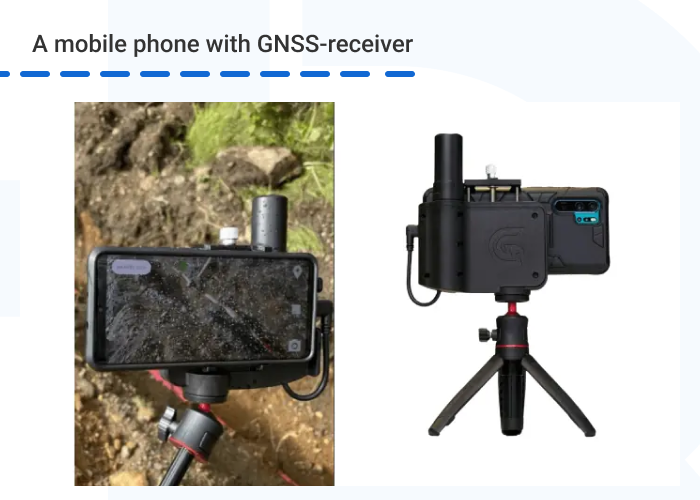 A mobile phone with GNSS receiver - Different Types of Augmented Reality (AR) with Examples