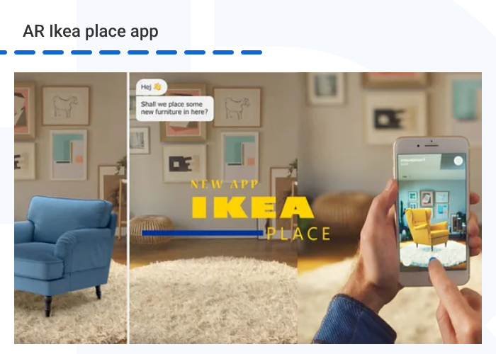 AR Ikea place app - Different Types of Augmented Reality (AR) with Examples