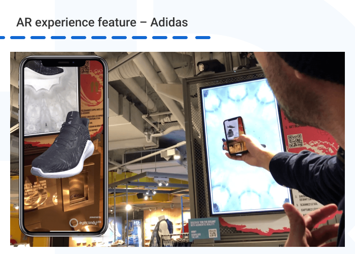 AR experience feature %E2%80%93 Adidas - Top 10 Innovative Augmented Reality Advertising Examples