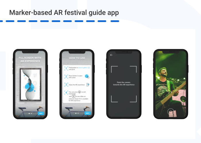 Marker based AR festival guide app - Top 10 Innovative Augmented Reality Advertising Examples