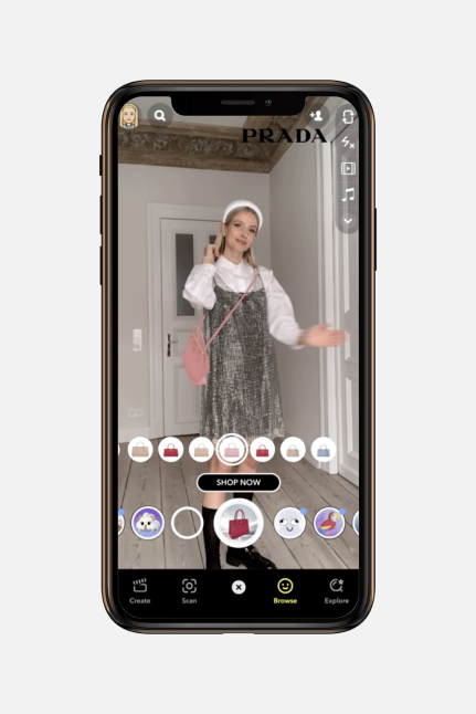 Pradas virtual try on experience 1 - How Augmented Reality (AR) Impacts the Fashion Industry