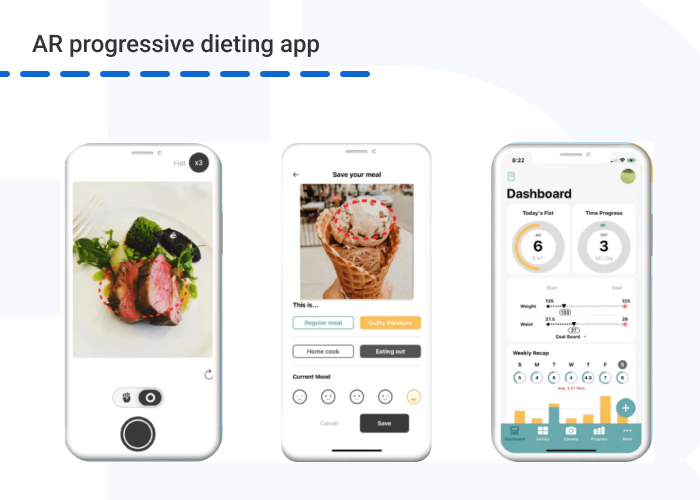 AR progressive dieting app 1 - Key Differences Between Mixed Reality and Augmented Reality