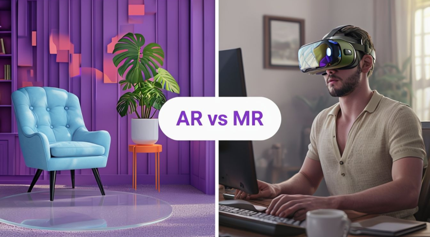 Split Screen Comparison of Colorful AR and Realistic VR Environments 1 - Key Differences Between Mixed Reality and Augmented Reality