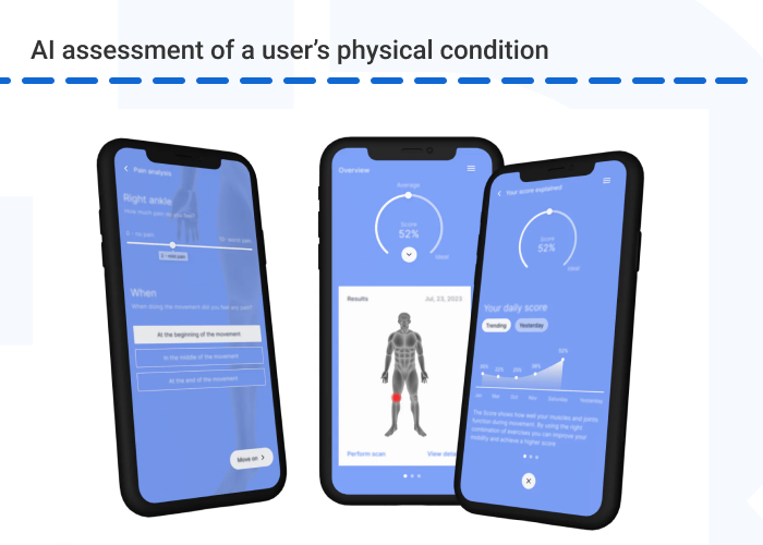 Pic 5. AI assessment of a users physical condition - Most Important Types of Healthcare Software 